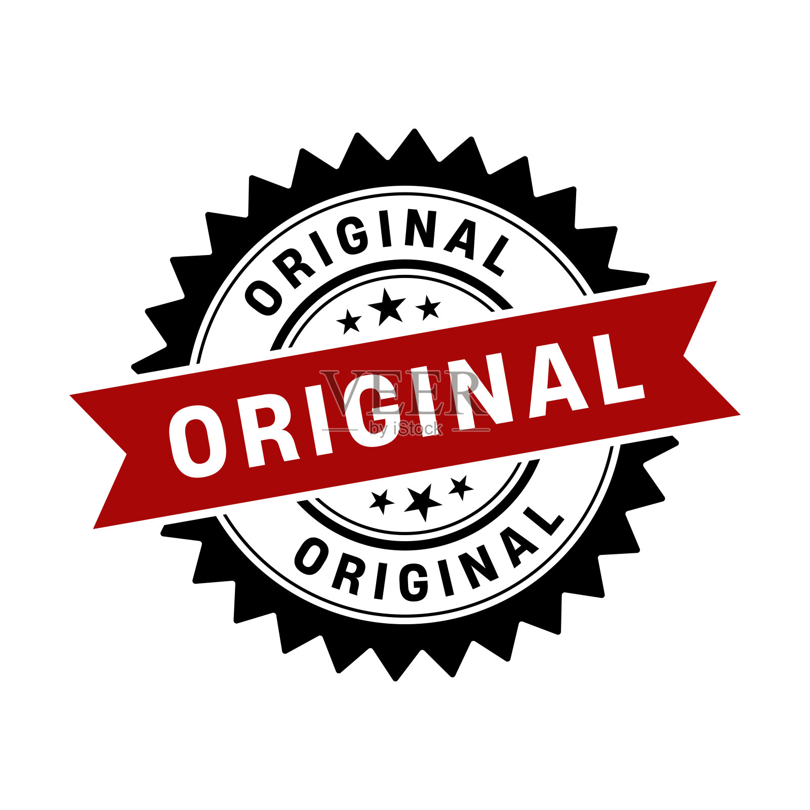 原邮票，原圆形标志带丝带插画图片素材