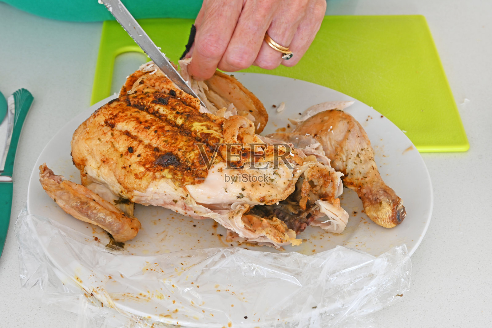 切鸡照片摄影图片