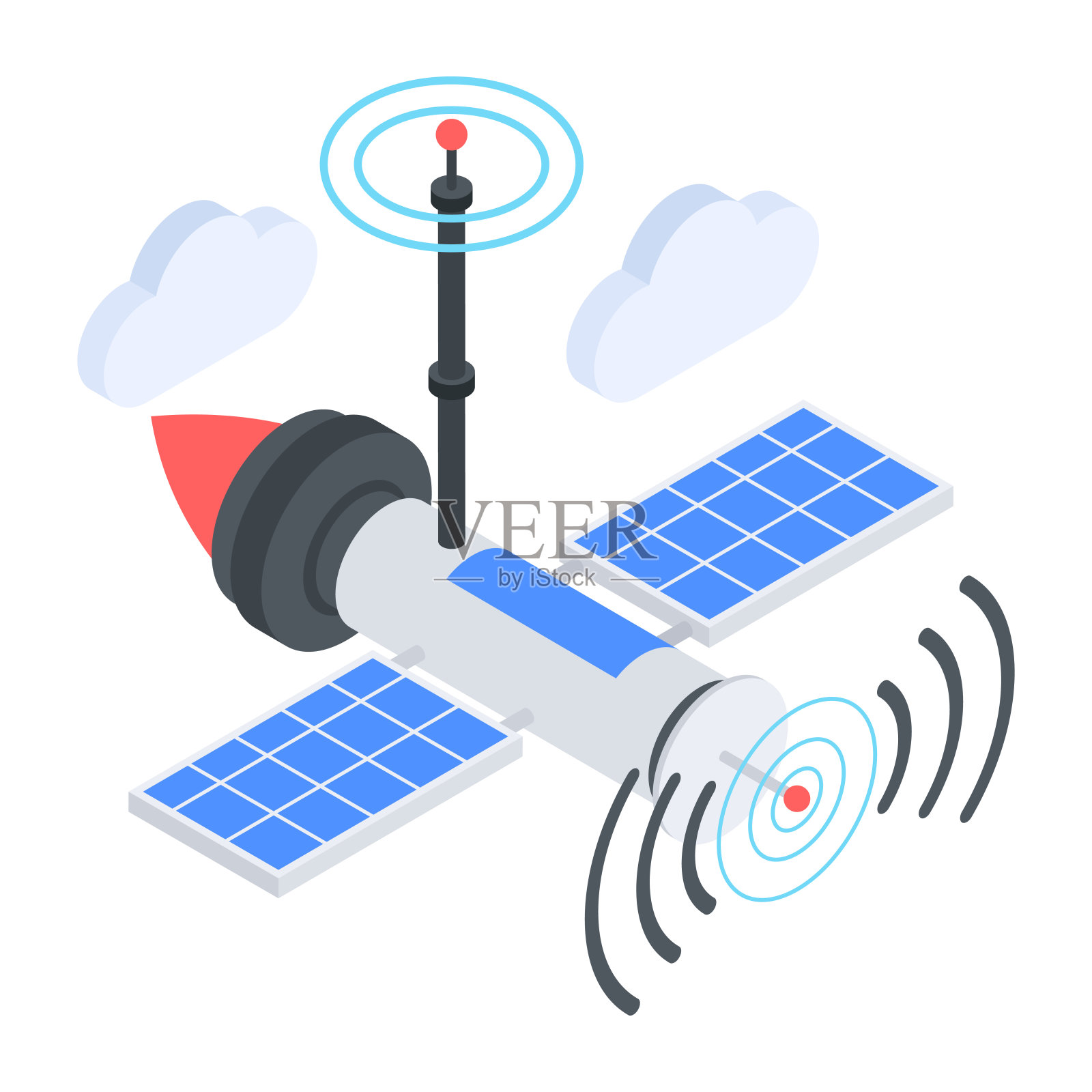 无线网络等距图标集插画图片素材