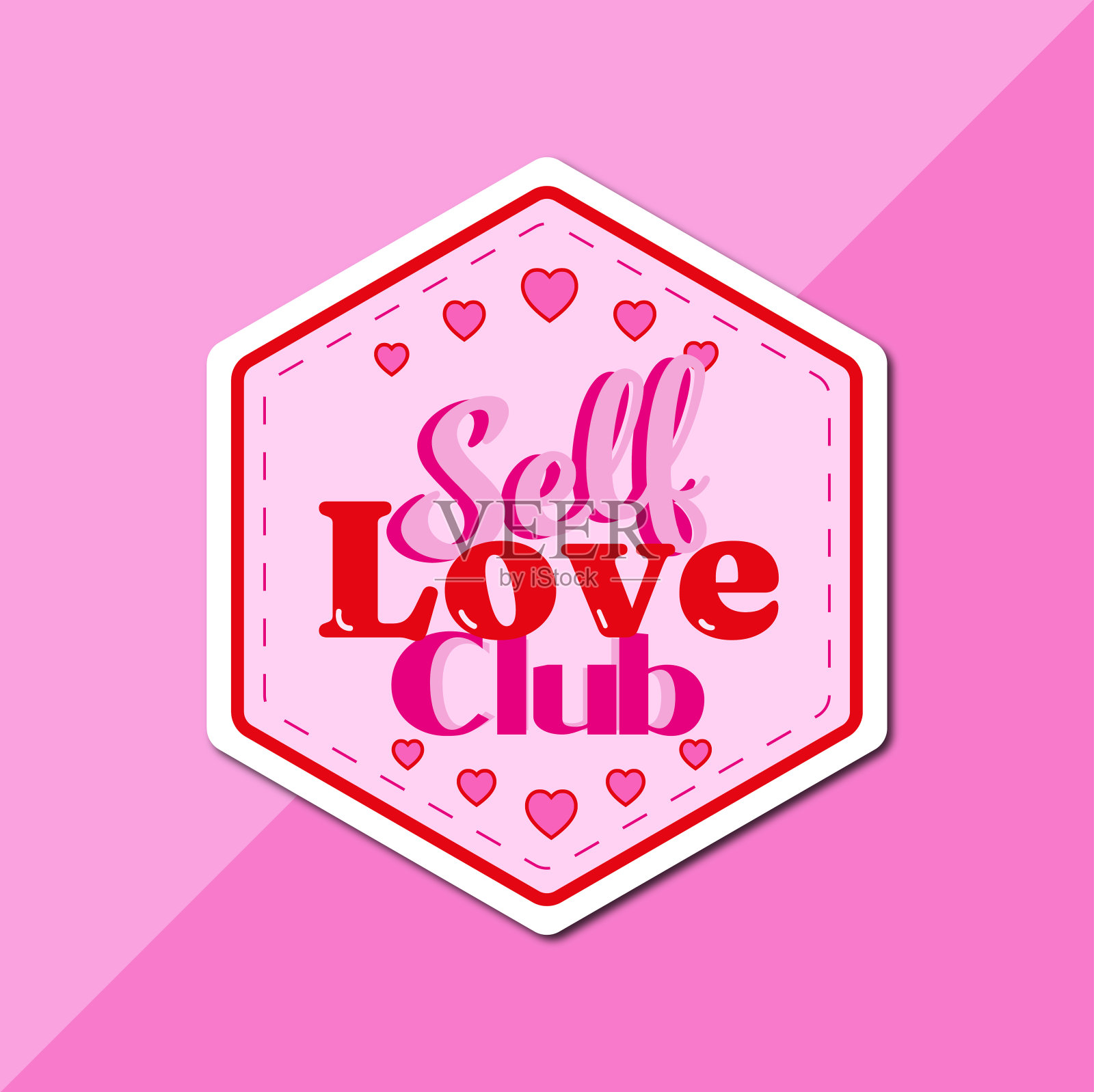 自爱俱乐部贴纸插画图片素材