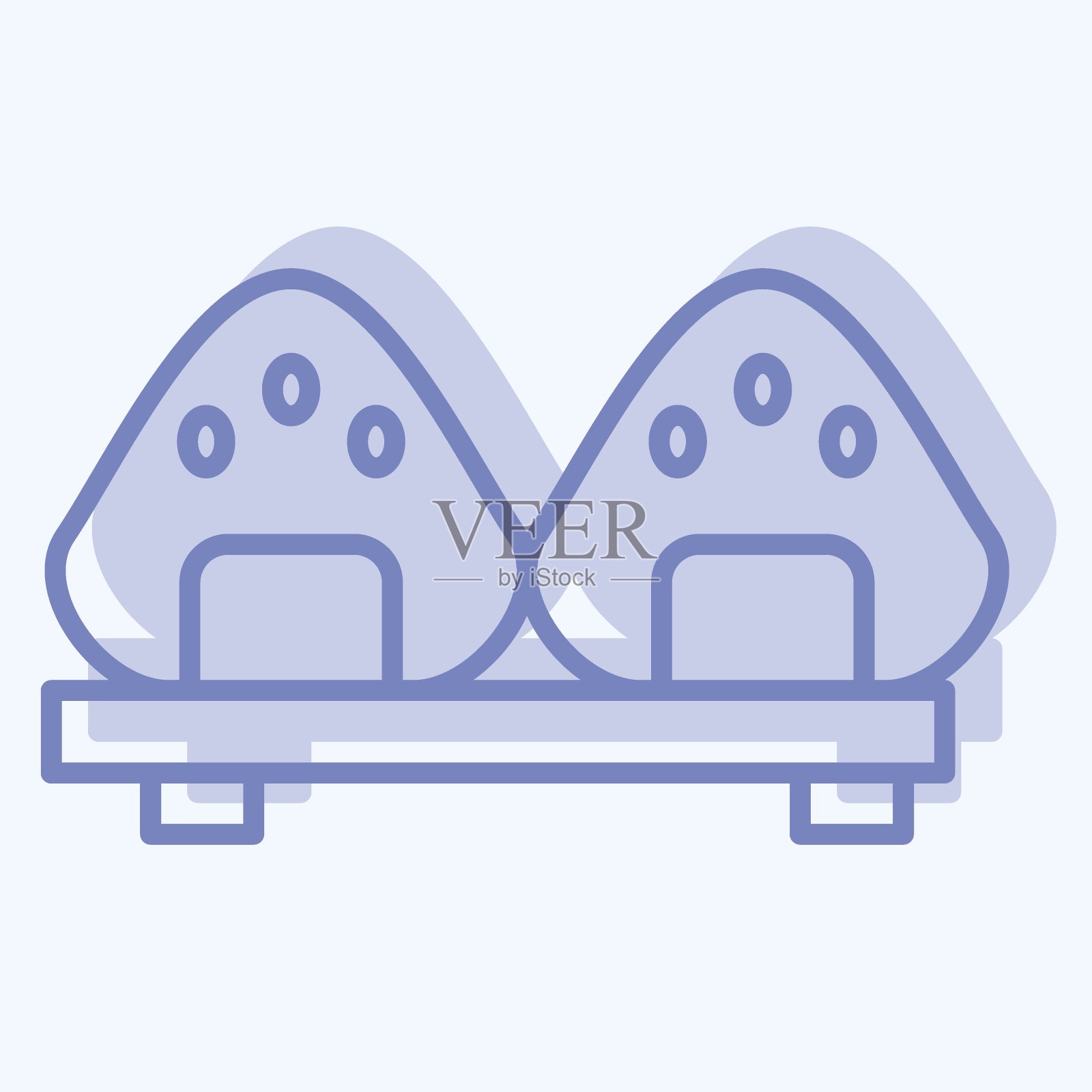 图标的饭团。与樱花节有关的象征。双音风格。简单的设计可编辑。简单的说明插画图片素材