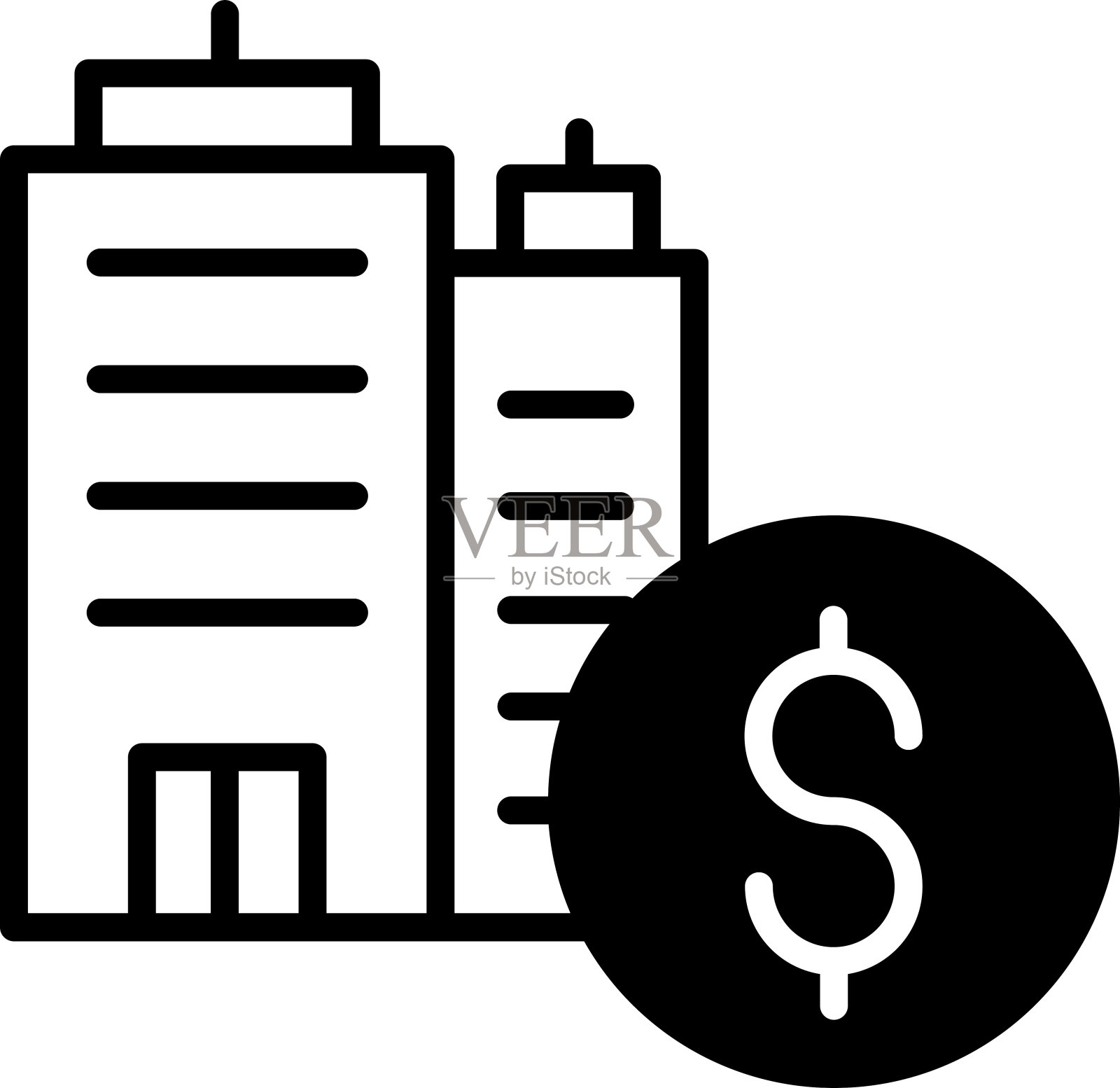 酒店价格固体字形矢量插图插画图片素材