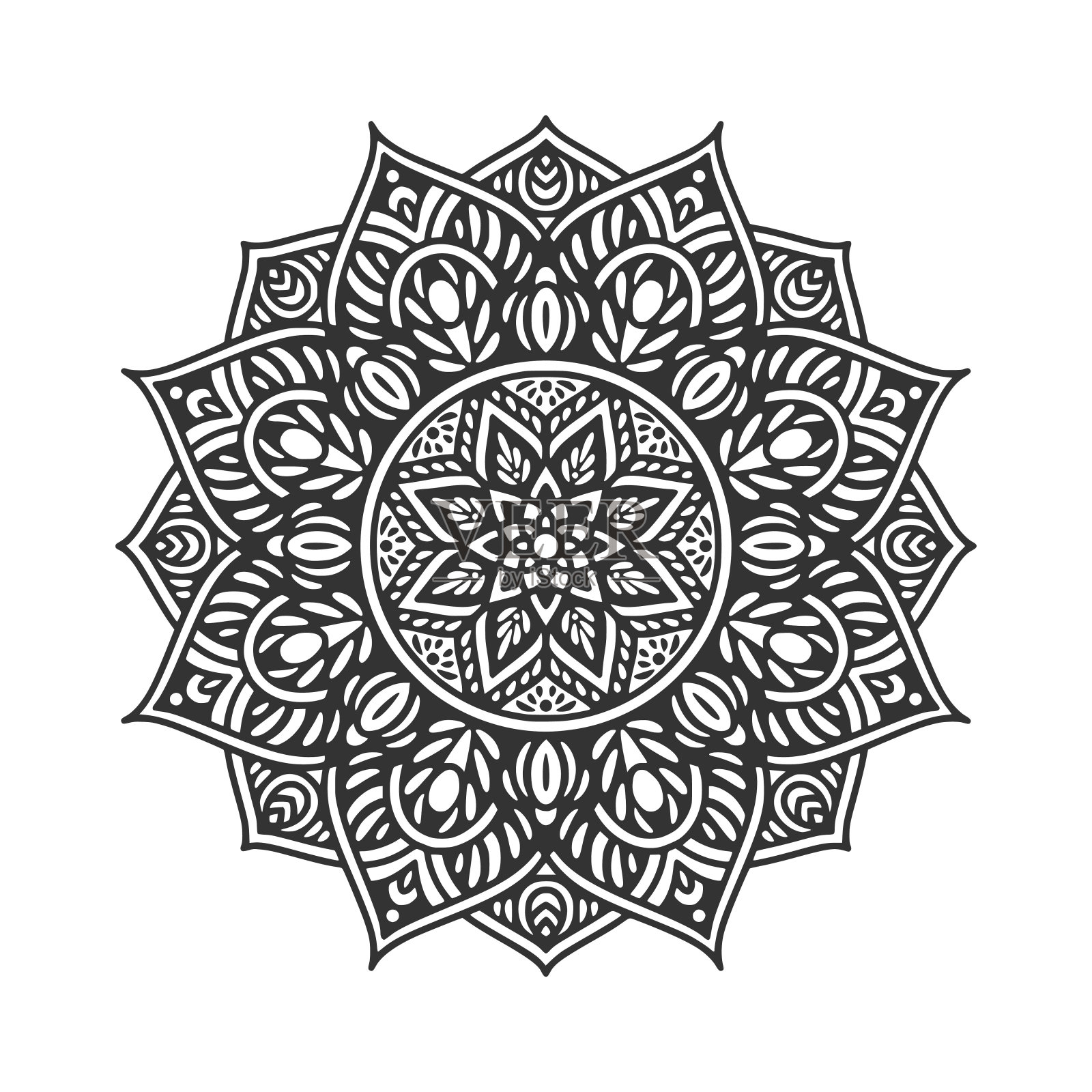 圆形图案曼陀罗艺术装饰元素插画图片素材