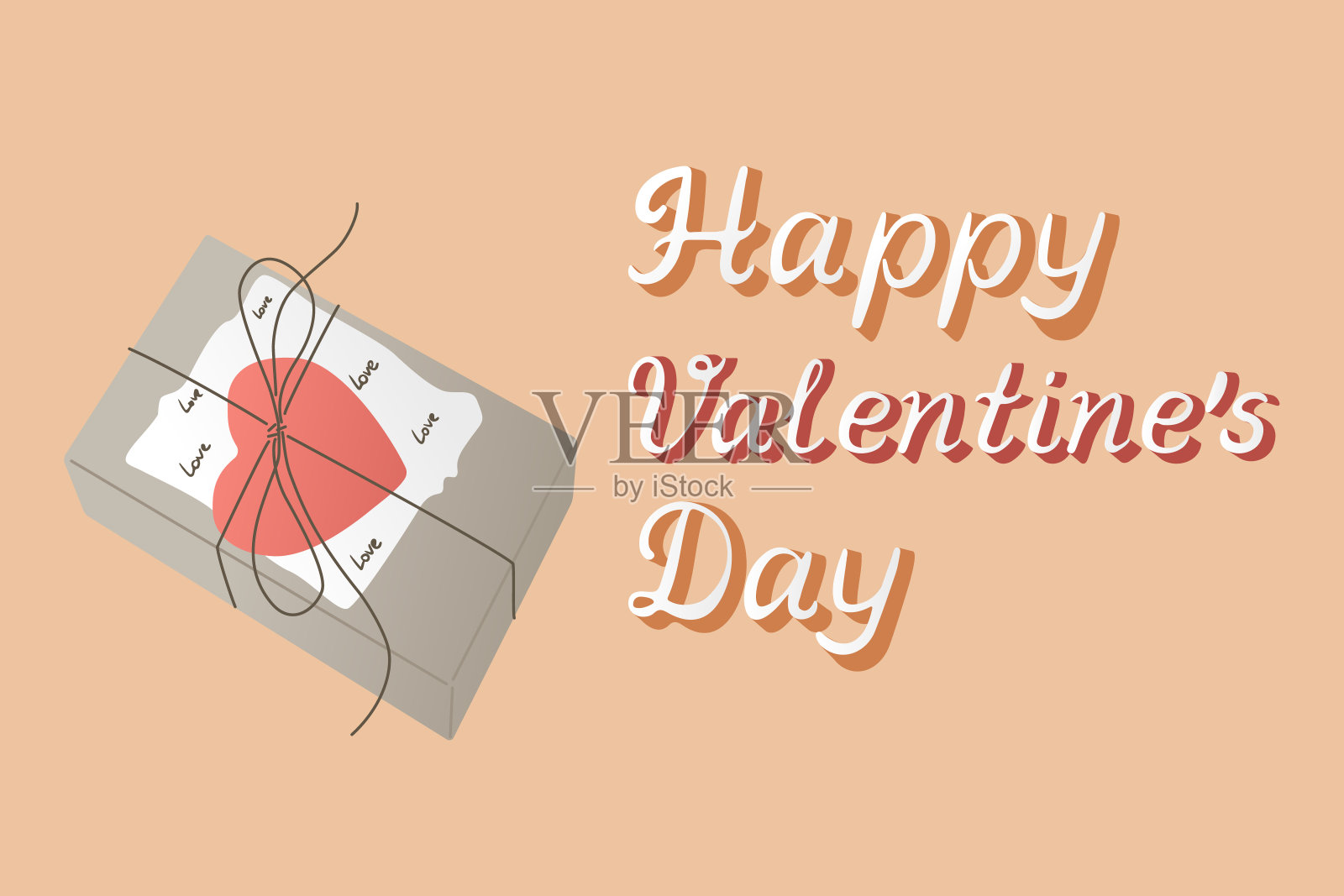 情人节复古问候横幅或卡片插画图片素材