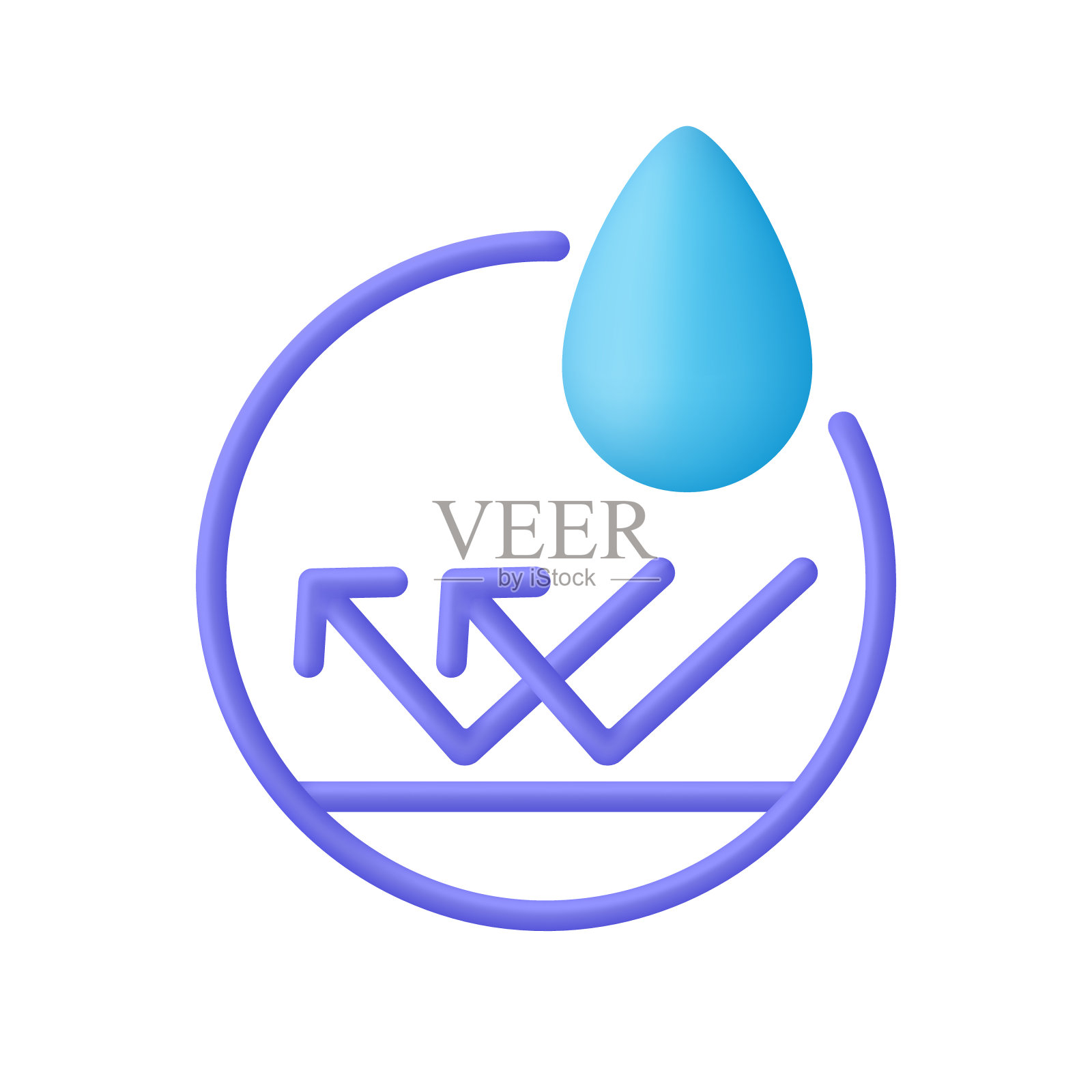 3D防水图标。防水标志。防水、防液保护插画图片素材