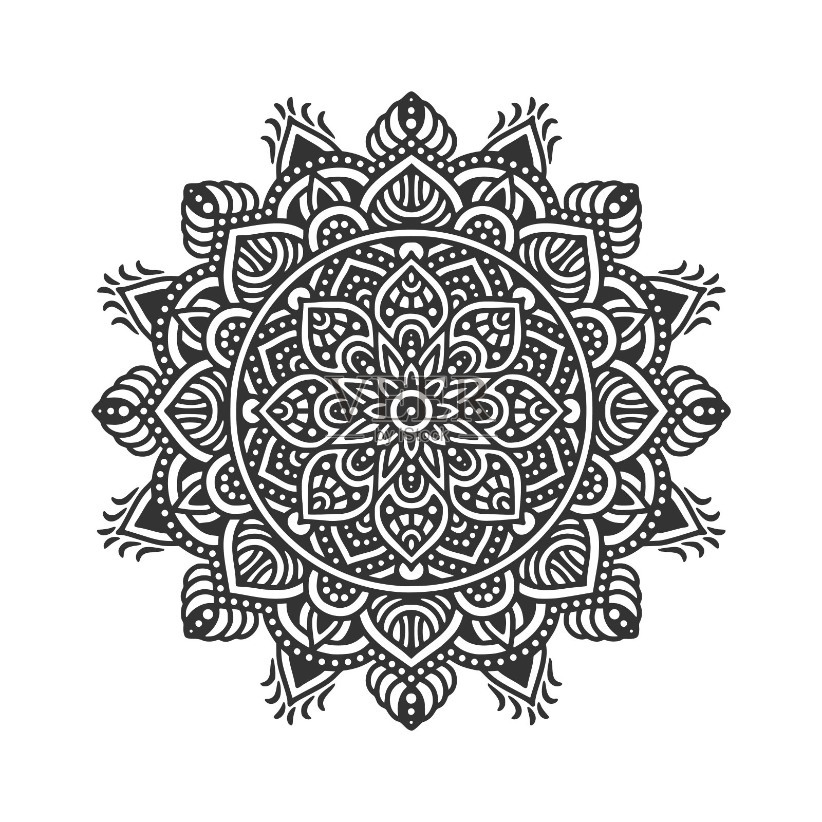 圆形图案曼陀罗艺术装饰元素插画图片素材