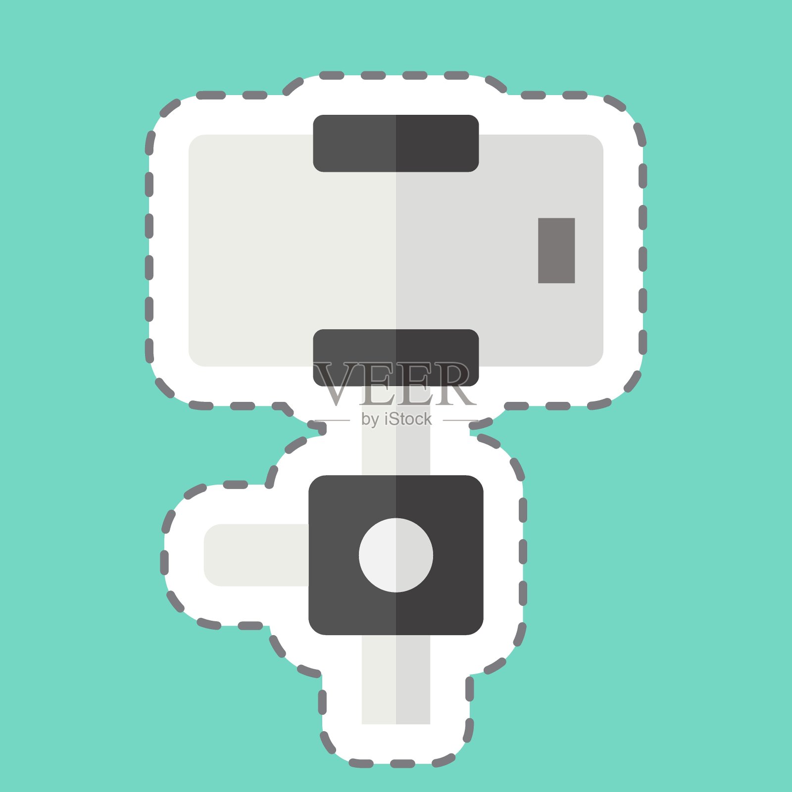 贴纸线切割万向节稳定器。与智能家居相关的符号。简单的设计可编辑。简单的说明插画图片素材