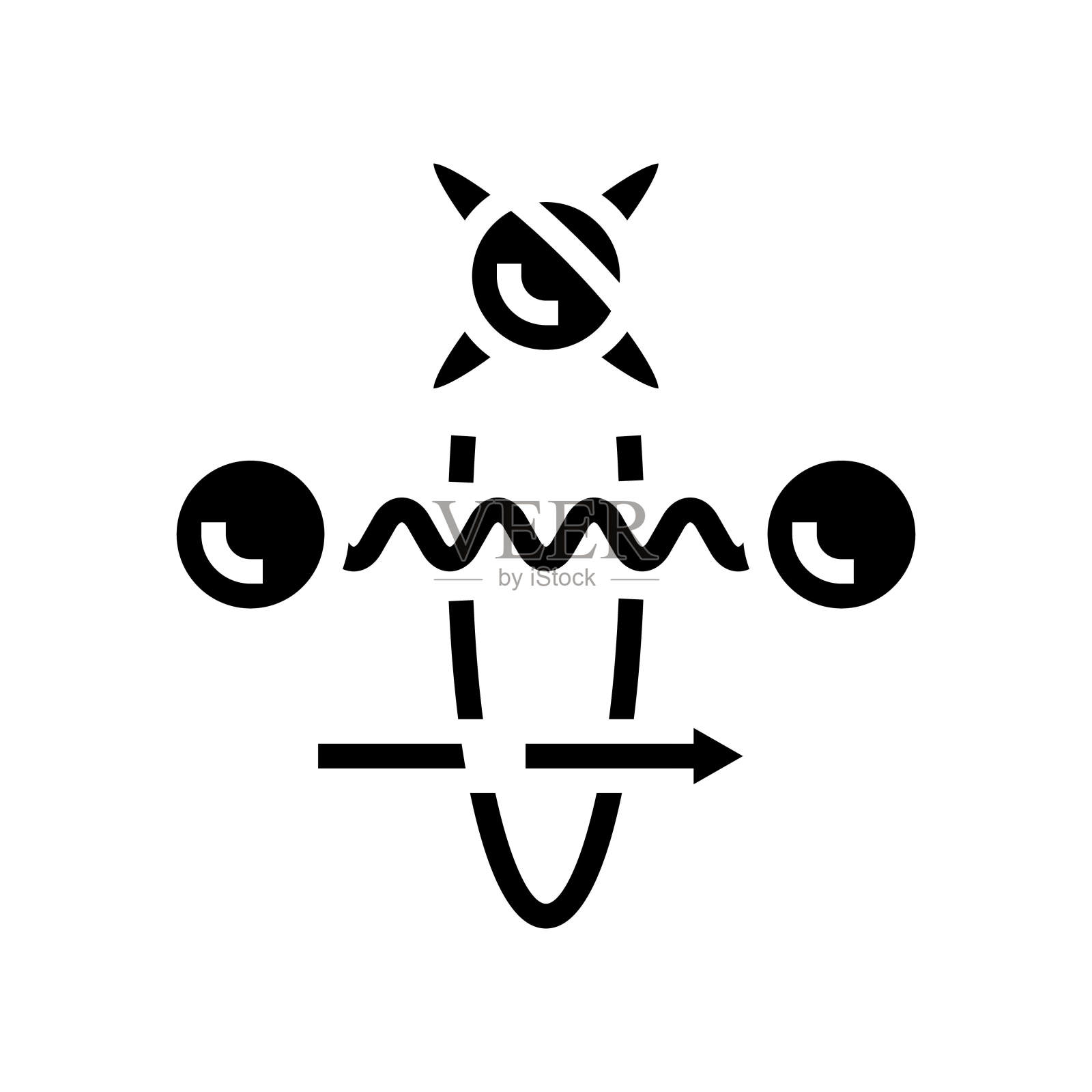 门量子技术象形图标矢量插图插画图片素材