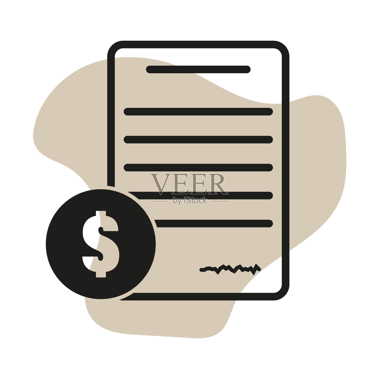 收据或税单模板。付款过程符号。矢量插图。每股收益10。插画图片素材