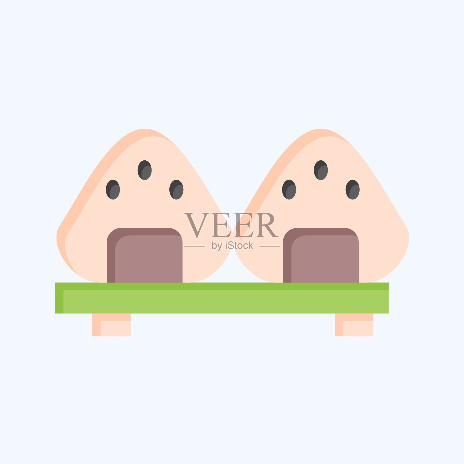 图标的饭团。与樱花节有关的象征。平的风格。简单的设计可编辑。简单的说明插画图片素材