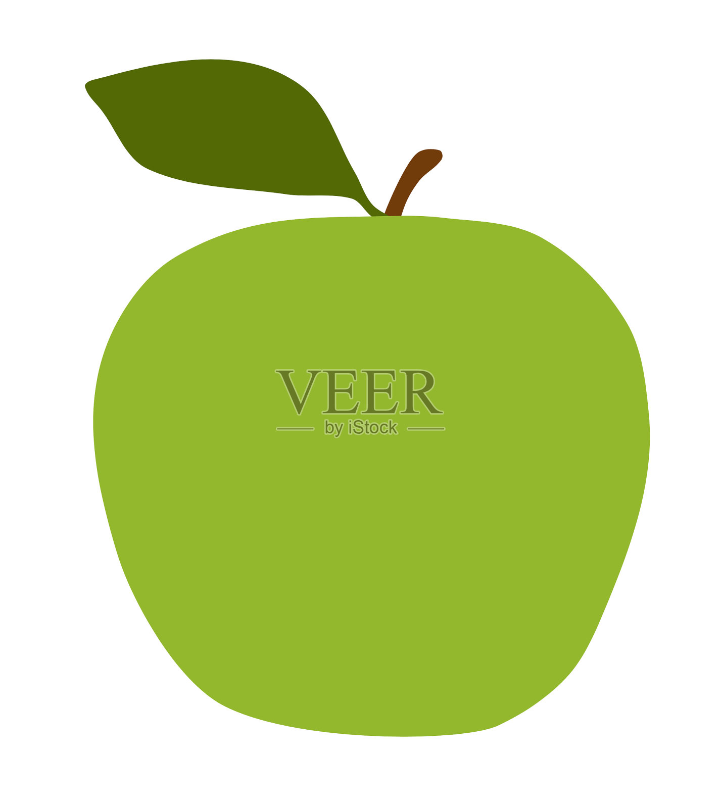 深绿色苹果的插图插画图片素材