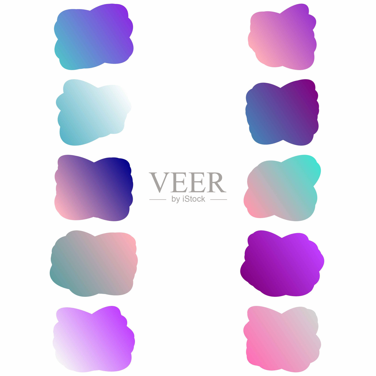 云形语音泡泡包插画图片素材