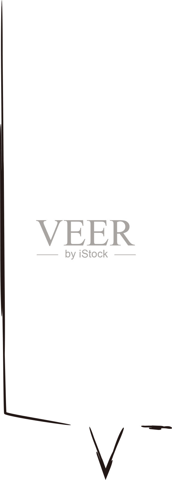 方形手写语音泡泡框，纤细的标记风格插画图片素材