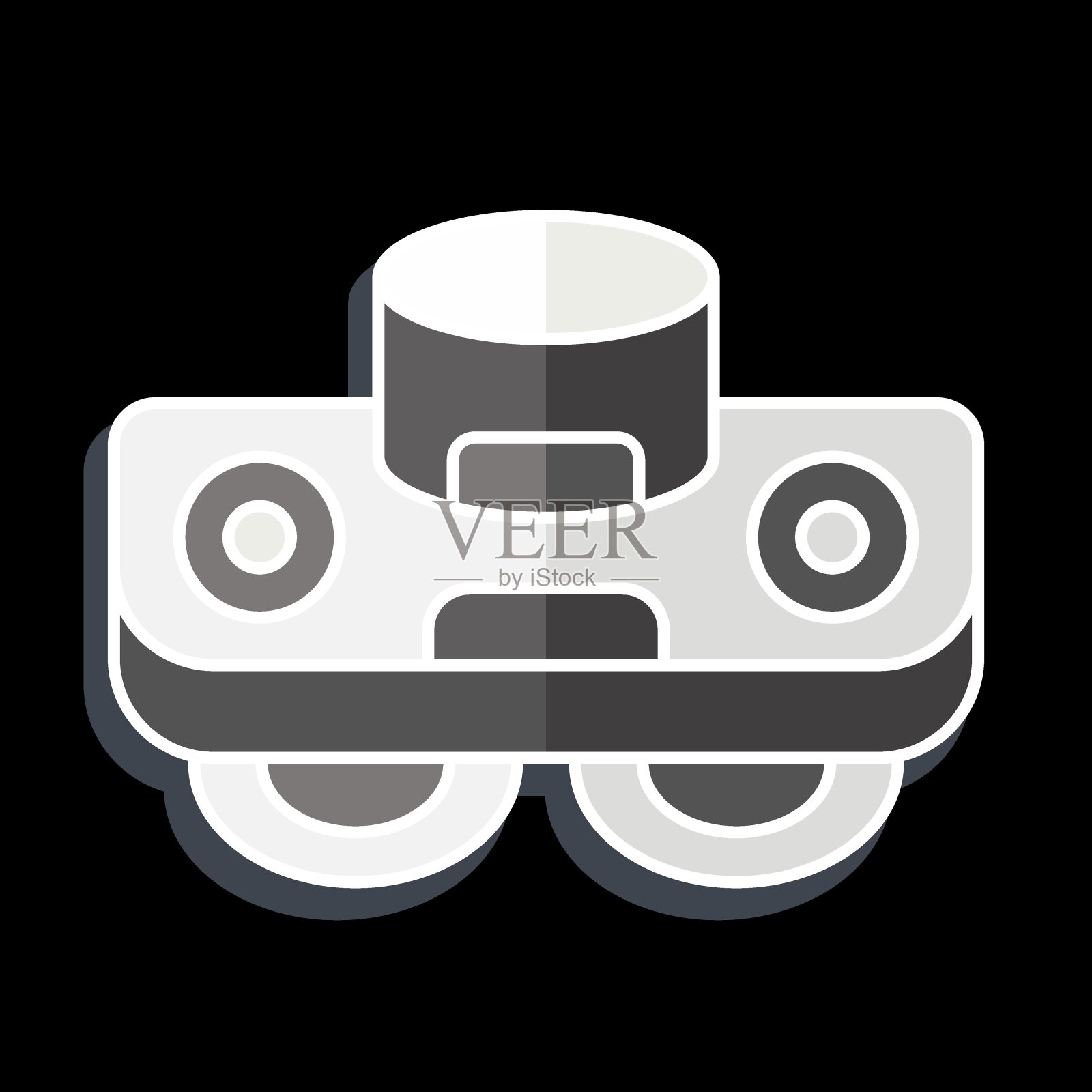 Icon玻璃机器人。与智能家居相关的符号。光滑的风格。简单的设计可编辑。简单的说明插画图片素材