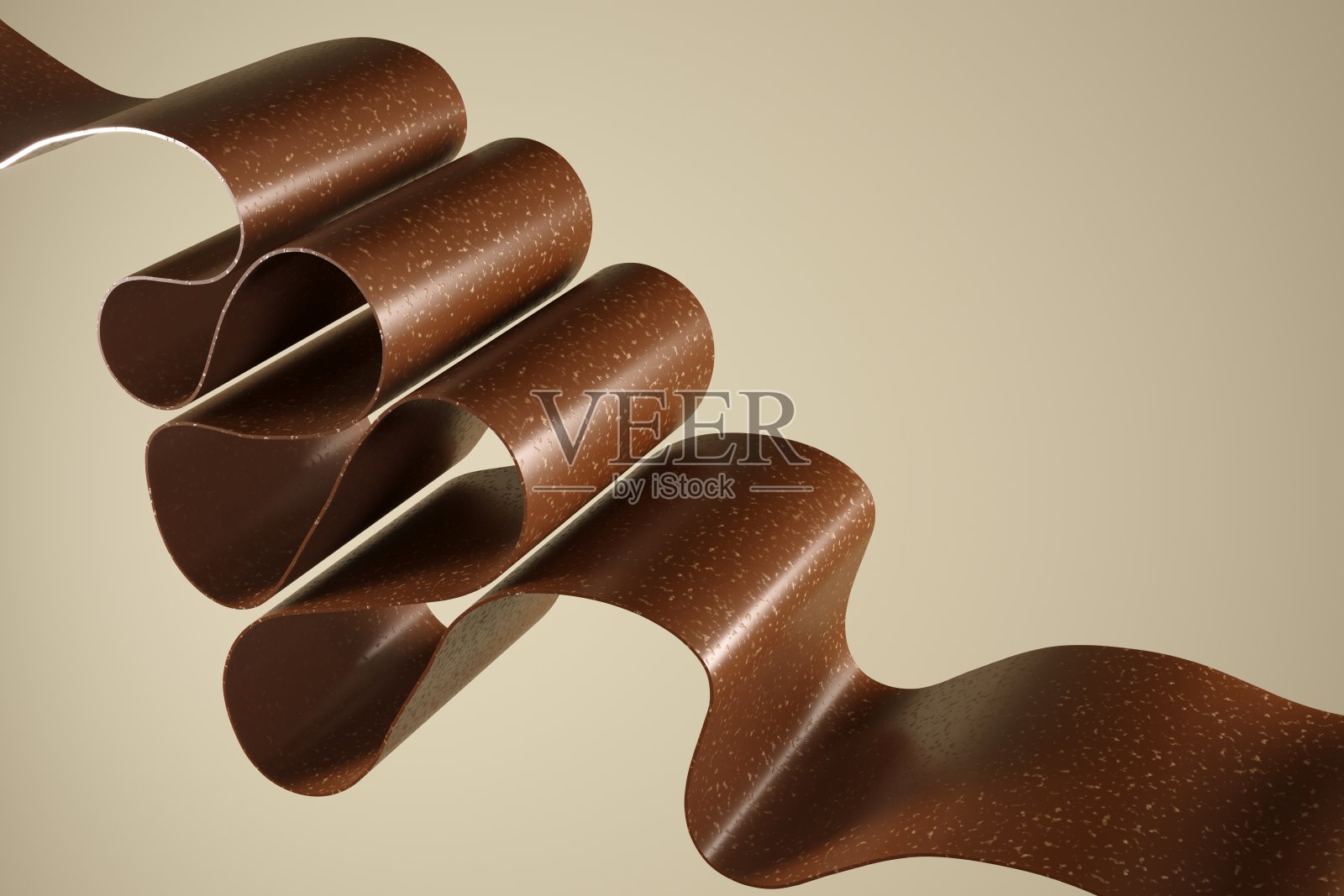 巧克力质感的波浪缎带照片摄影图片