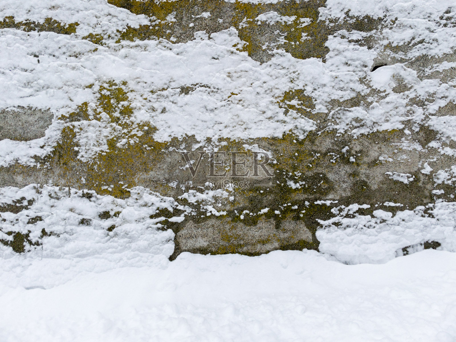冬天的混凝土墙。照片摄影图片