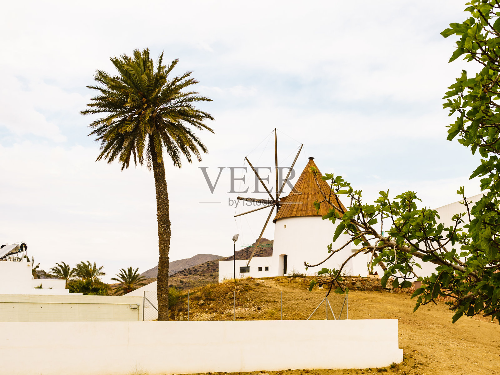 西班牙拉斯内格拉斯的风力发电厂照片摄影图片