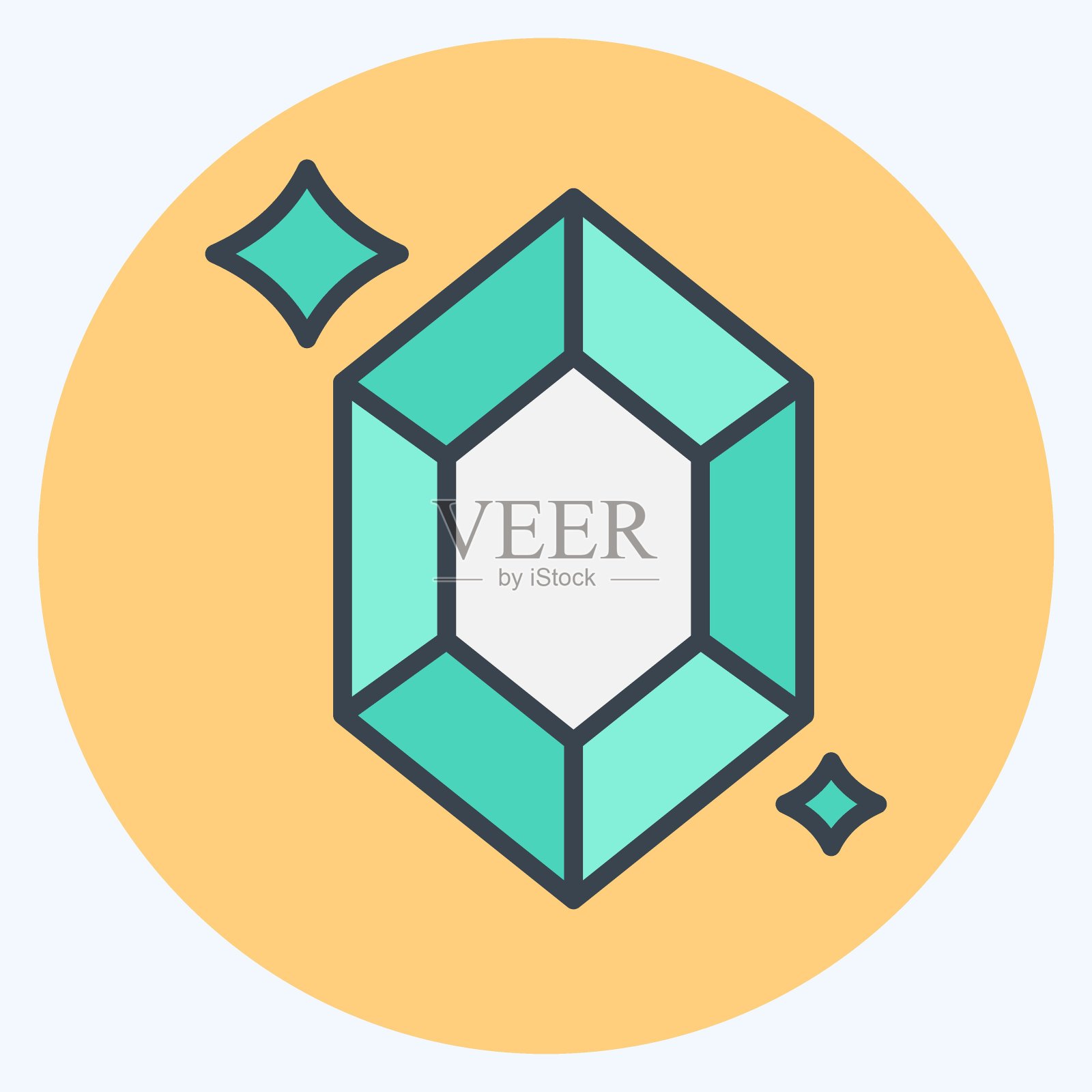 图标晶体。与魔法符号有关。颜色搭配风格。简单的设计可编辑。简单的说明插画图片素材