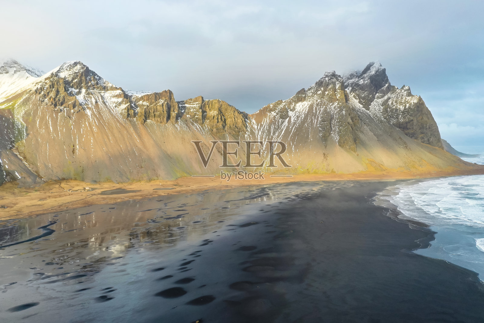 Vesturhorn山脉，冰岛的自然景观，北欧照片摄影图片