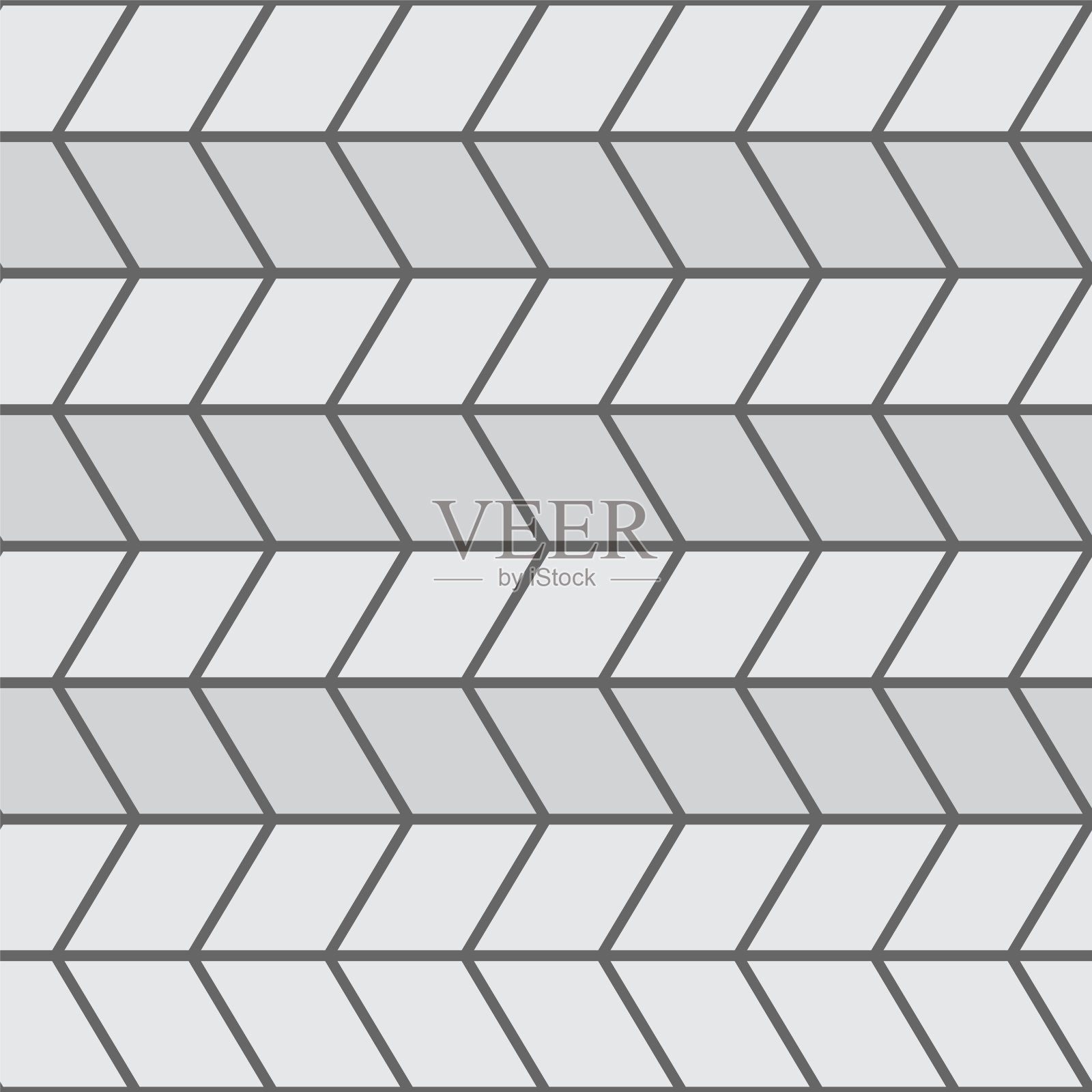 人字形路面，灰色鹅卵石图案插画图片素材