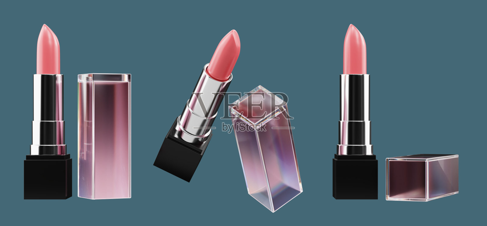 逼真的高级红口红隔离背景3d渲染插图没有人工智能生成照片摄影图片