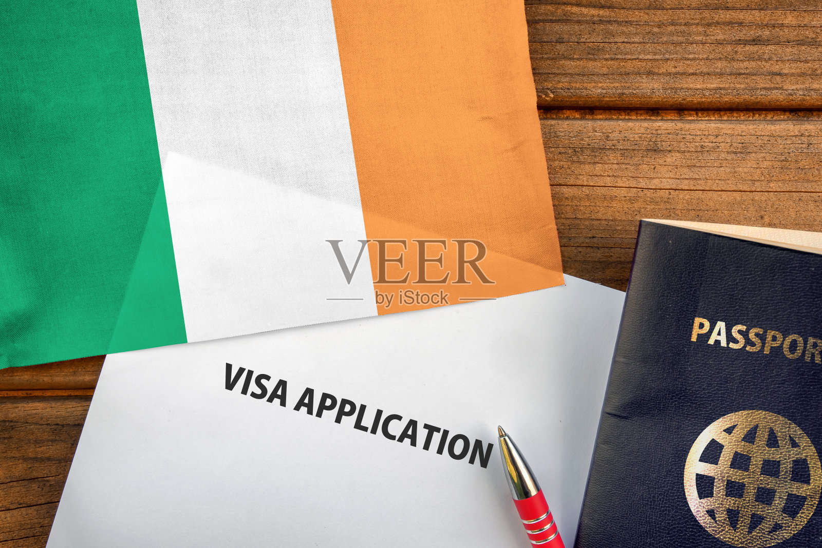 爱尔兰签证申请表照片摄影图片