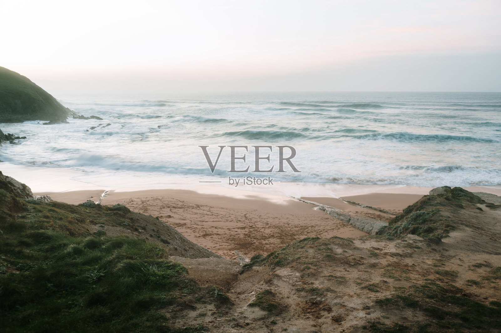 日落的海滩照片摄影图片