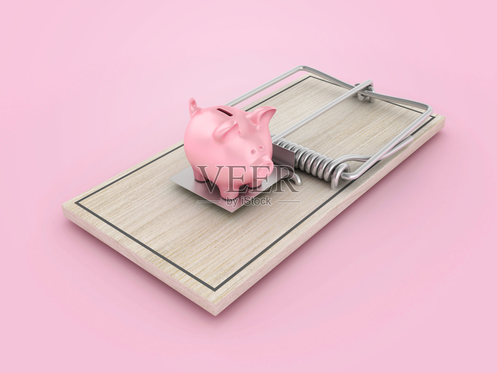 老鼠夹和扑满照片摄影图片