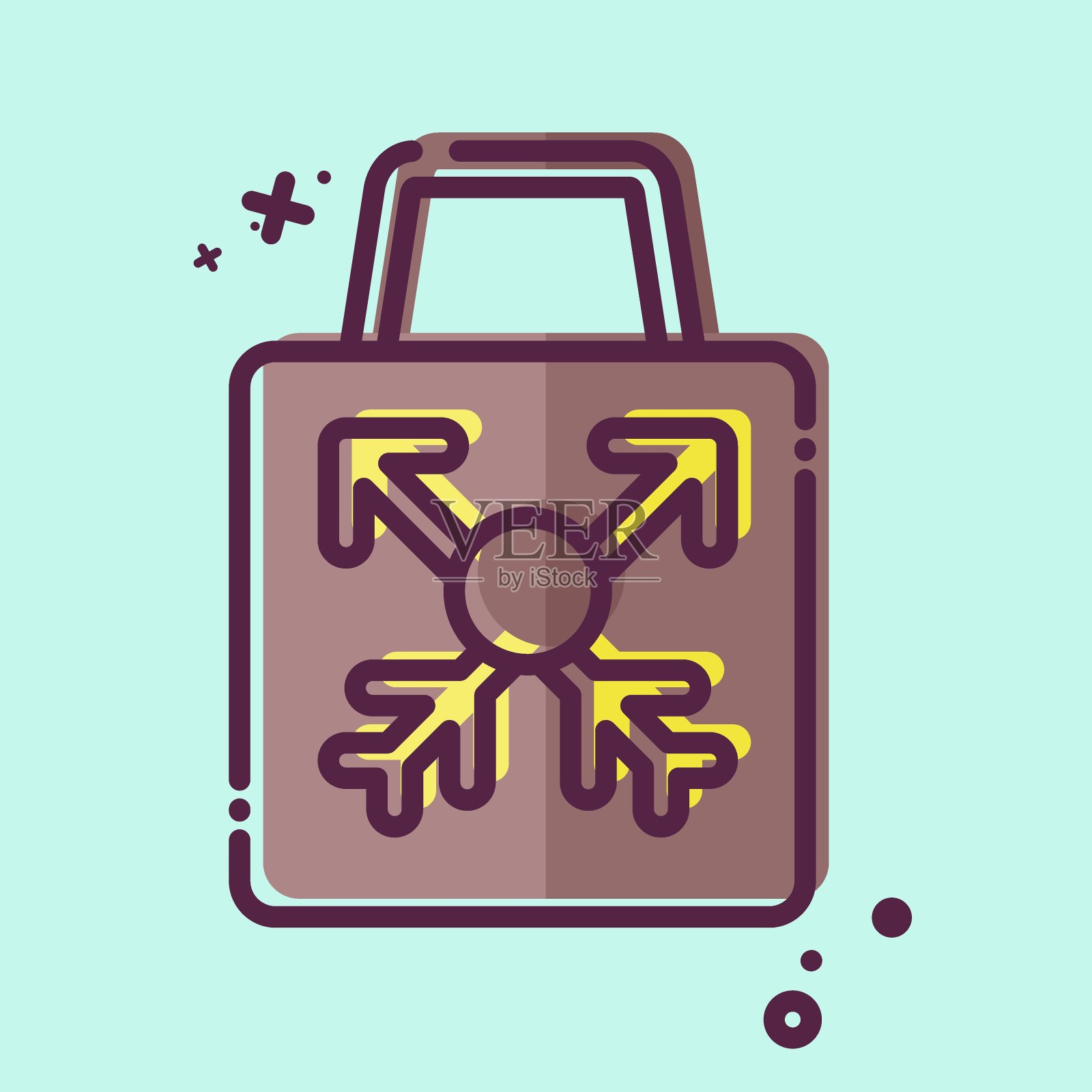 图标购物袋。与潮人符号有关。MBE风格。简单的设计可编辑。简单的说明插画图片素材