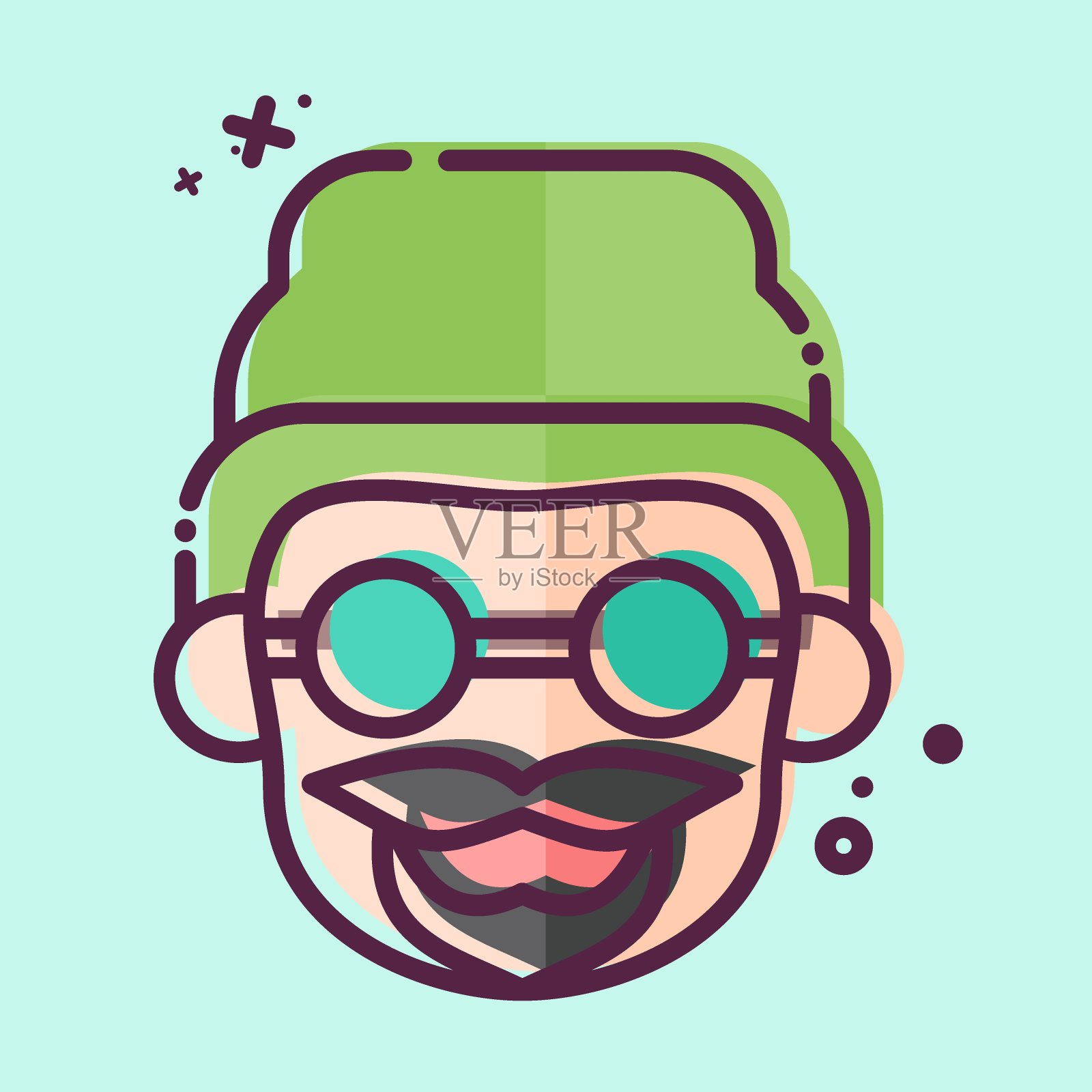 图标Beanne。与潮人符号有关。MBE风格。简单的设计可编辑。简单的说明插画图片素材