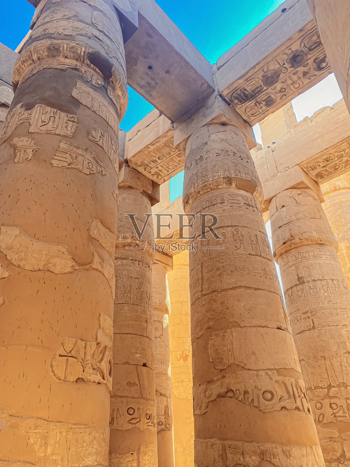 古埃及卡纳克神庙建筑群，埃及卢克索照片摄影图片