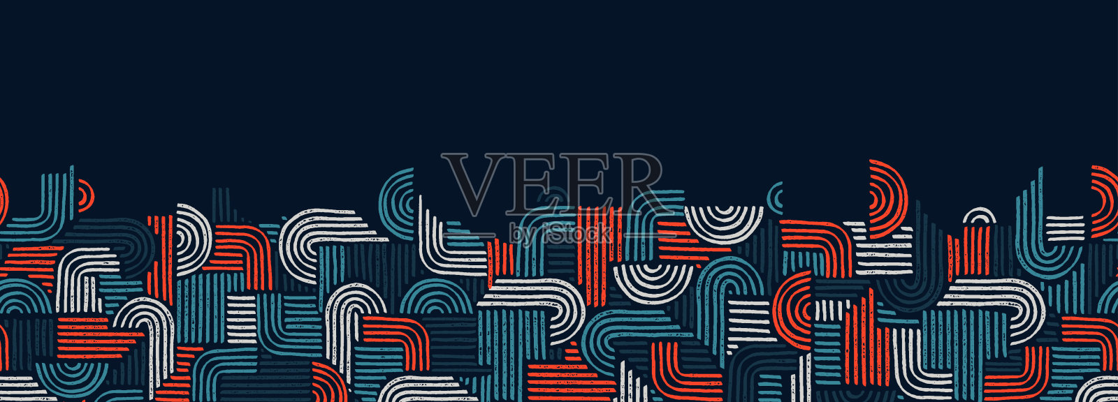 手绘抽象无缝图案，几何背景，简单的风格-伟大的纺织品，横幅，壁纸，包装-矢量设计插画图片素材