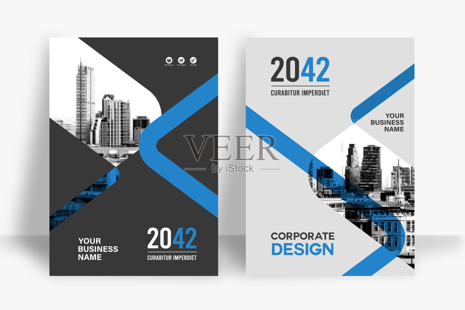 城市背景商业书籍封面设计模板插画图片素材