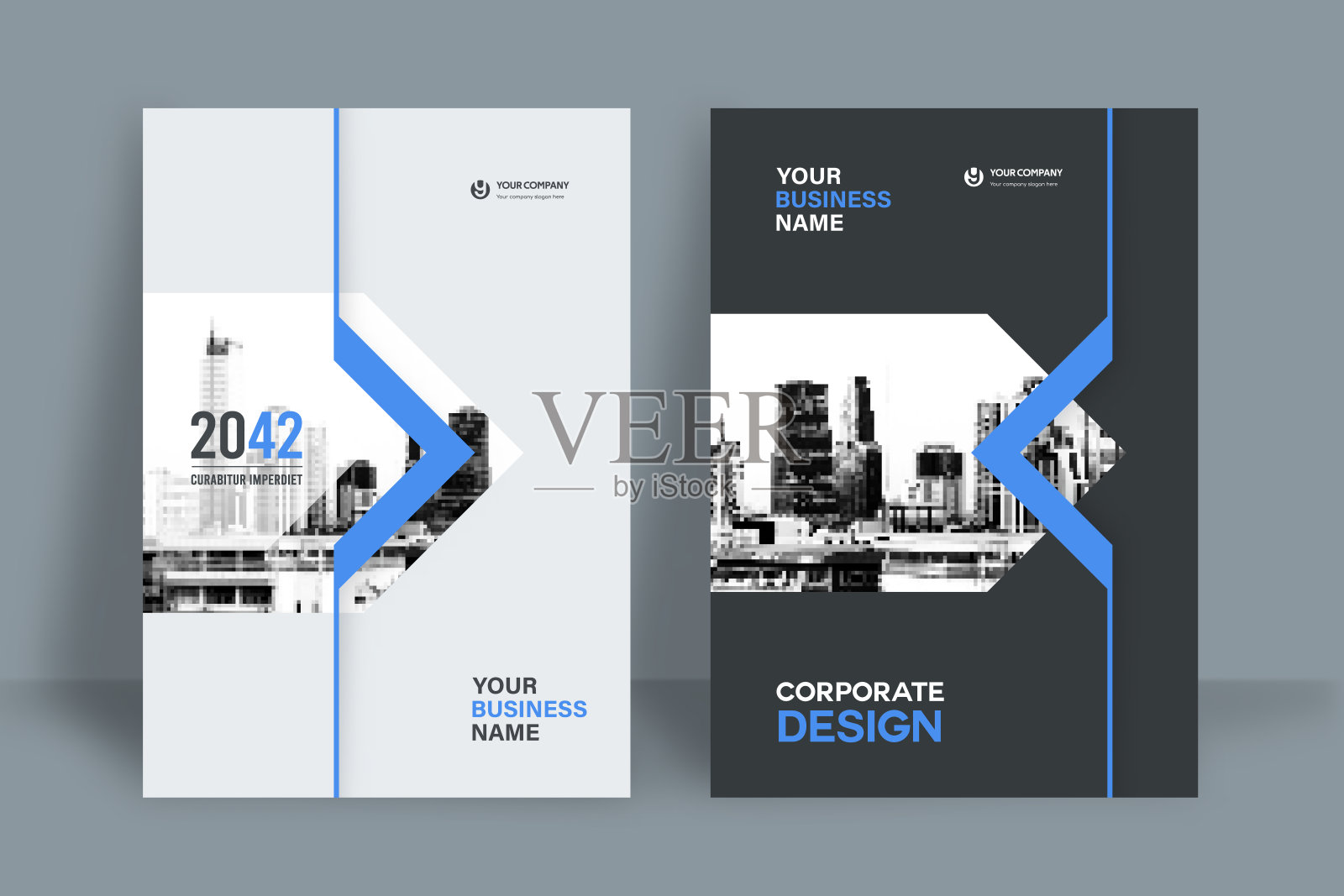 城市背景商业书籍封面设计模板插画图片素材