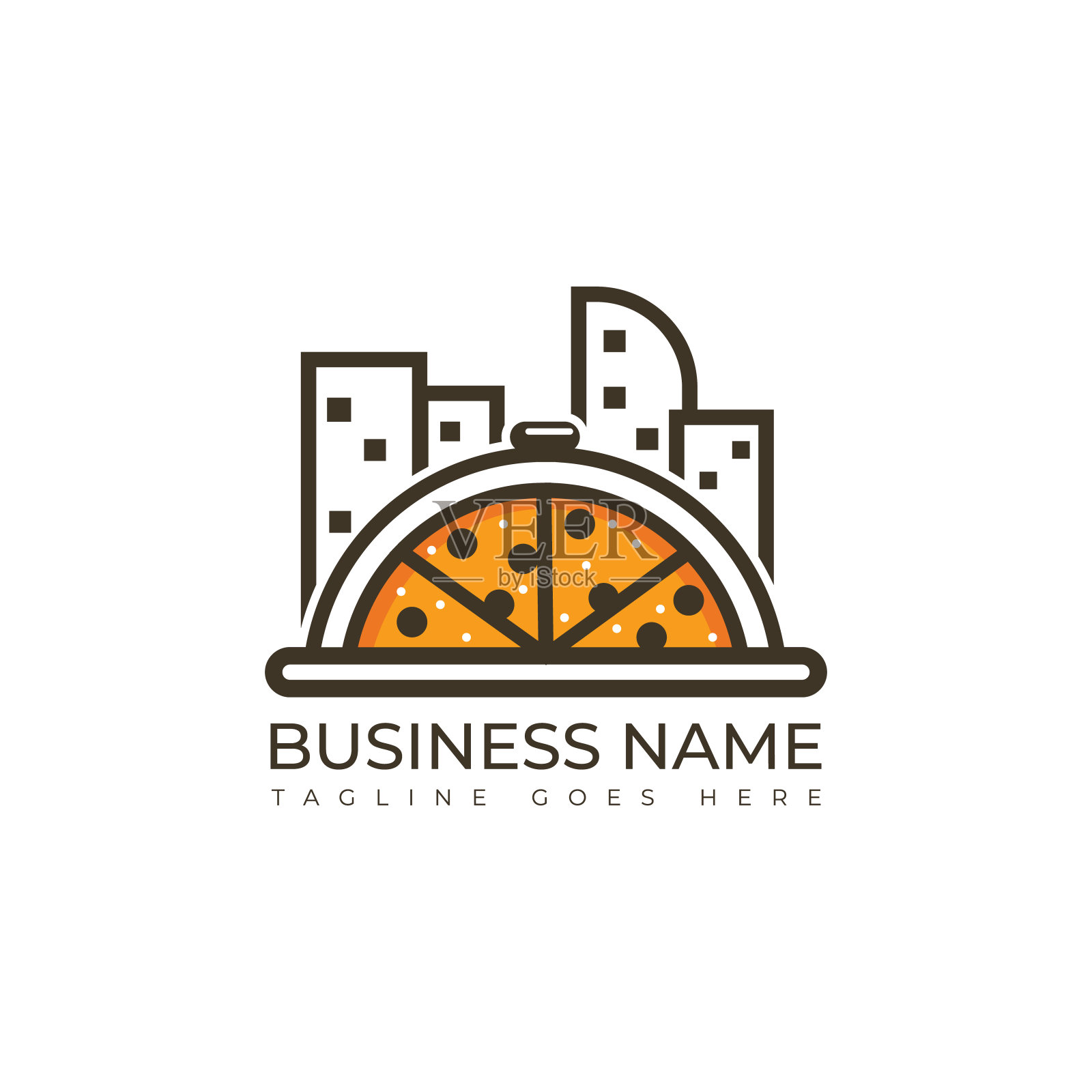 比萨城或比萨城的标志设计插画图片素材