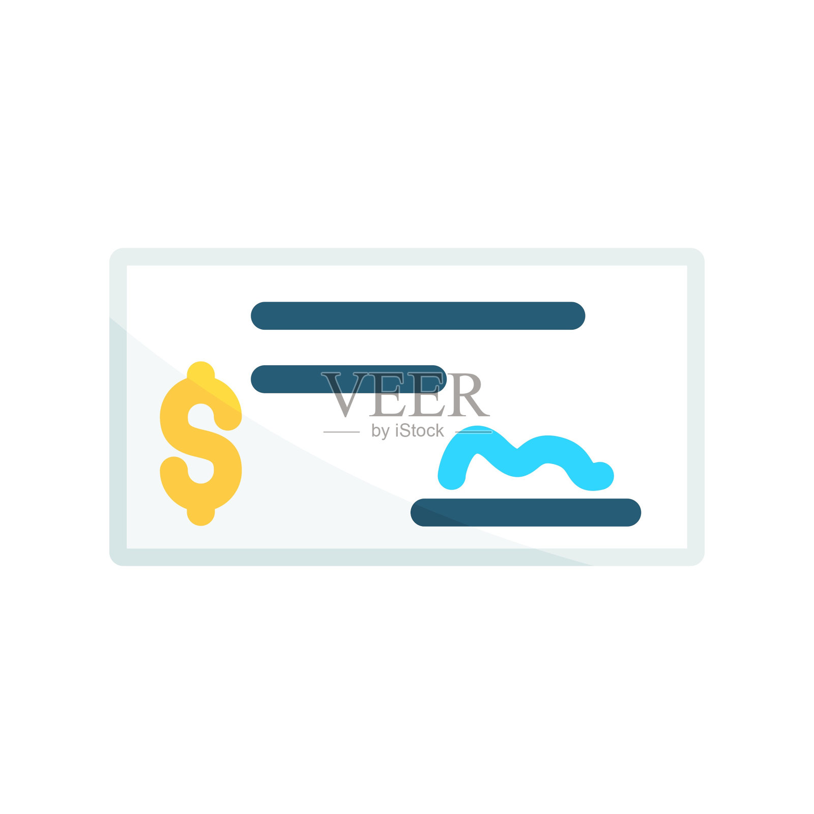 银行支票图标插画图片素材