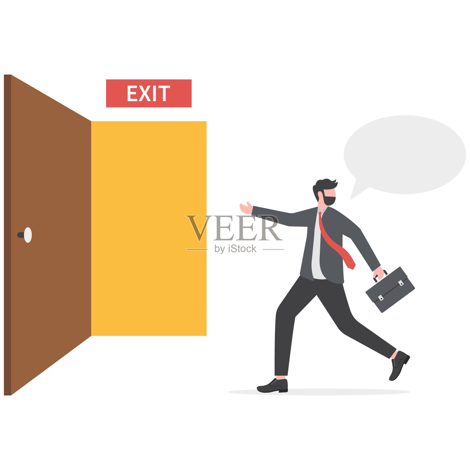 离职面谈，员工离职或辞职前的反馈，员工对HR人力资源理念的建议，离职商人员工即将离职时的面谈谈话。插画图片素材