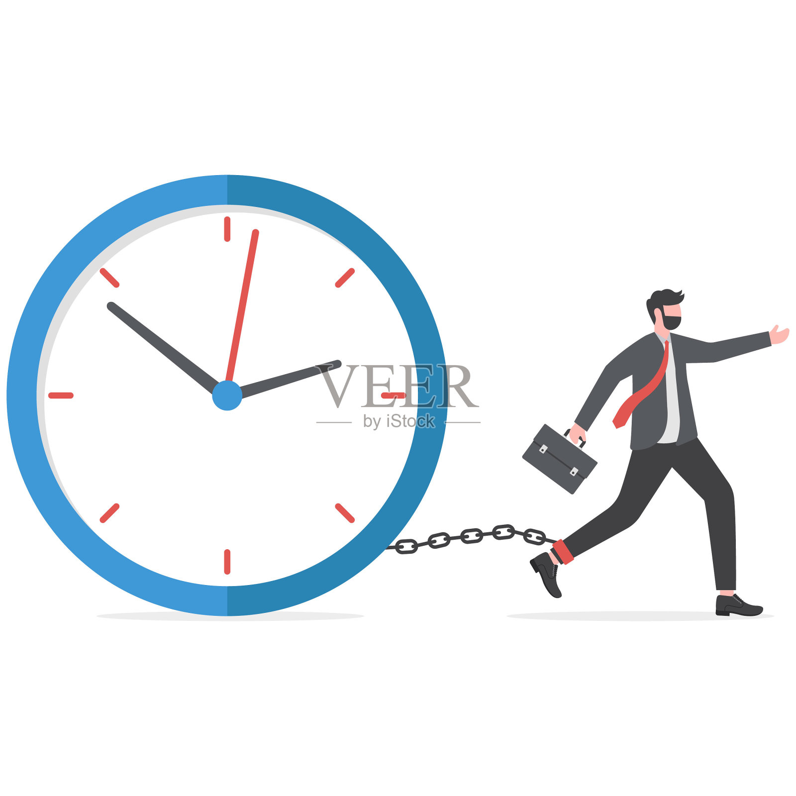 时间压力。社会问题的家庭关系观念，商人花了太多的时间。插画图片素材