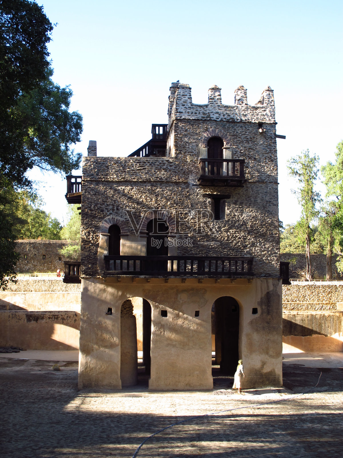 埃塞俄比亚刚铎城的古代宫殿遗址照片摄影图片