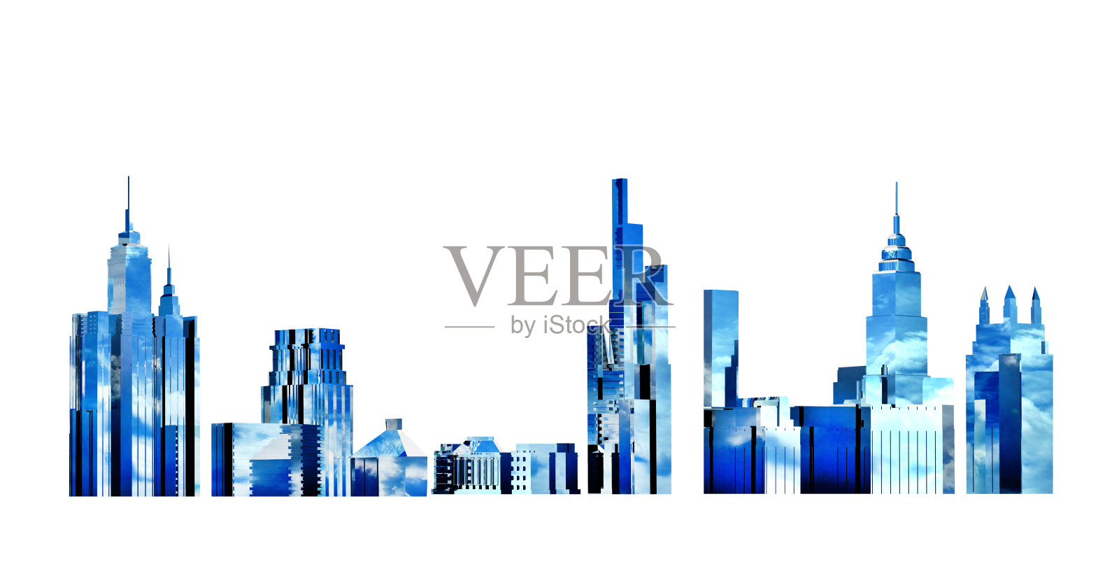 高楼林立的城市景观3D渲染图照片摄影图片