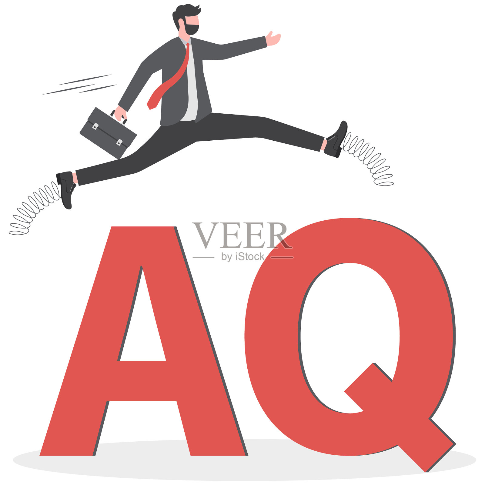 商人们在不断增长的条形图上跳跃。逆境商概念矢量插画。插画图片素材