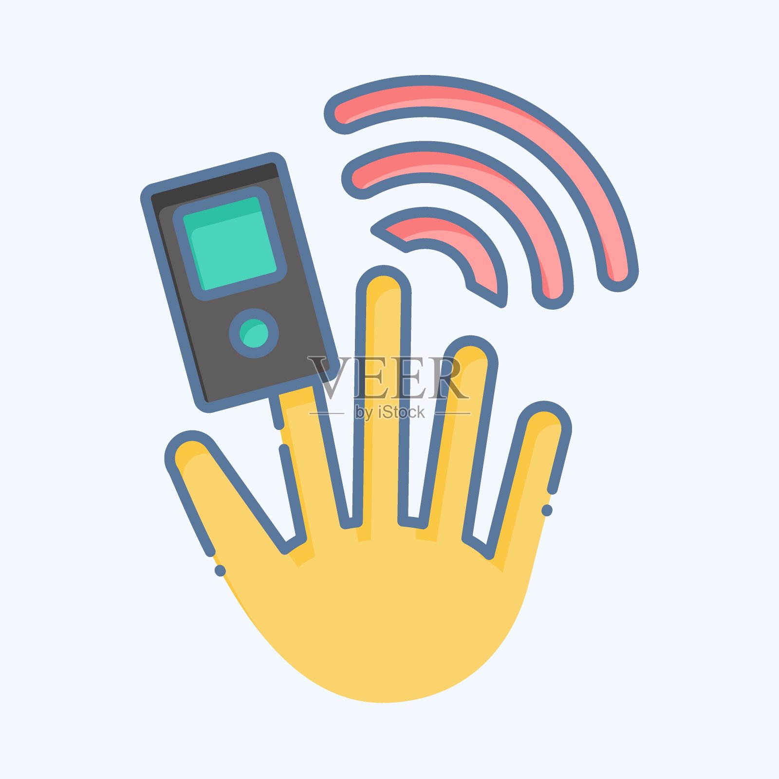 图标脉搏血氧仪。与智能家居相关的符号。涂鸦风格。简单的设计可编辑。简单的说明插画图片素材