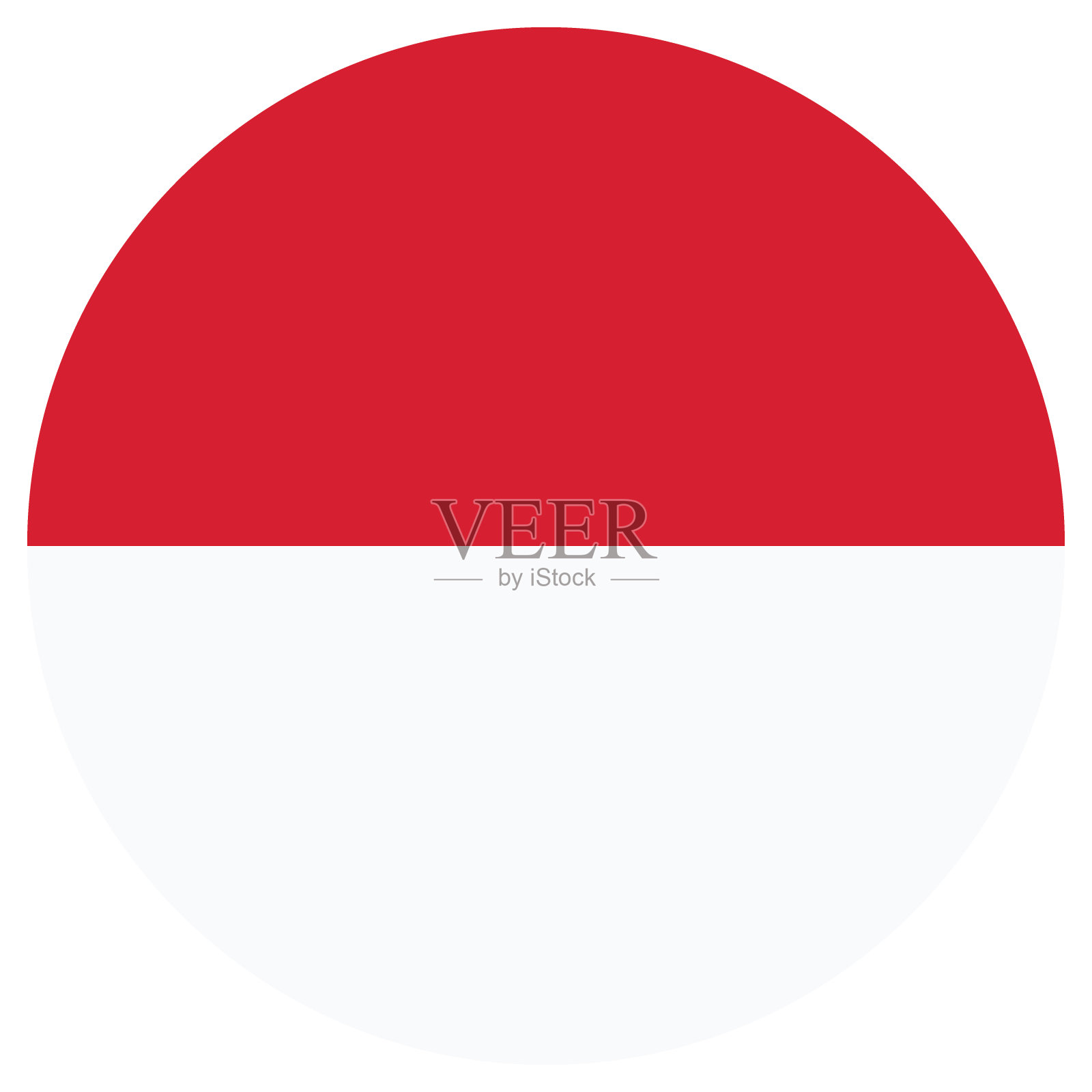 摩纳哥国旗图标，标准颜色圆形图标，电脑数字矢量图插画图片素材