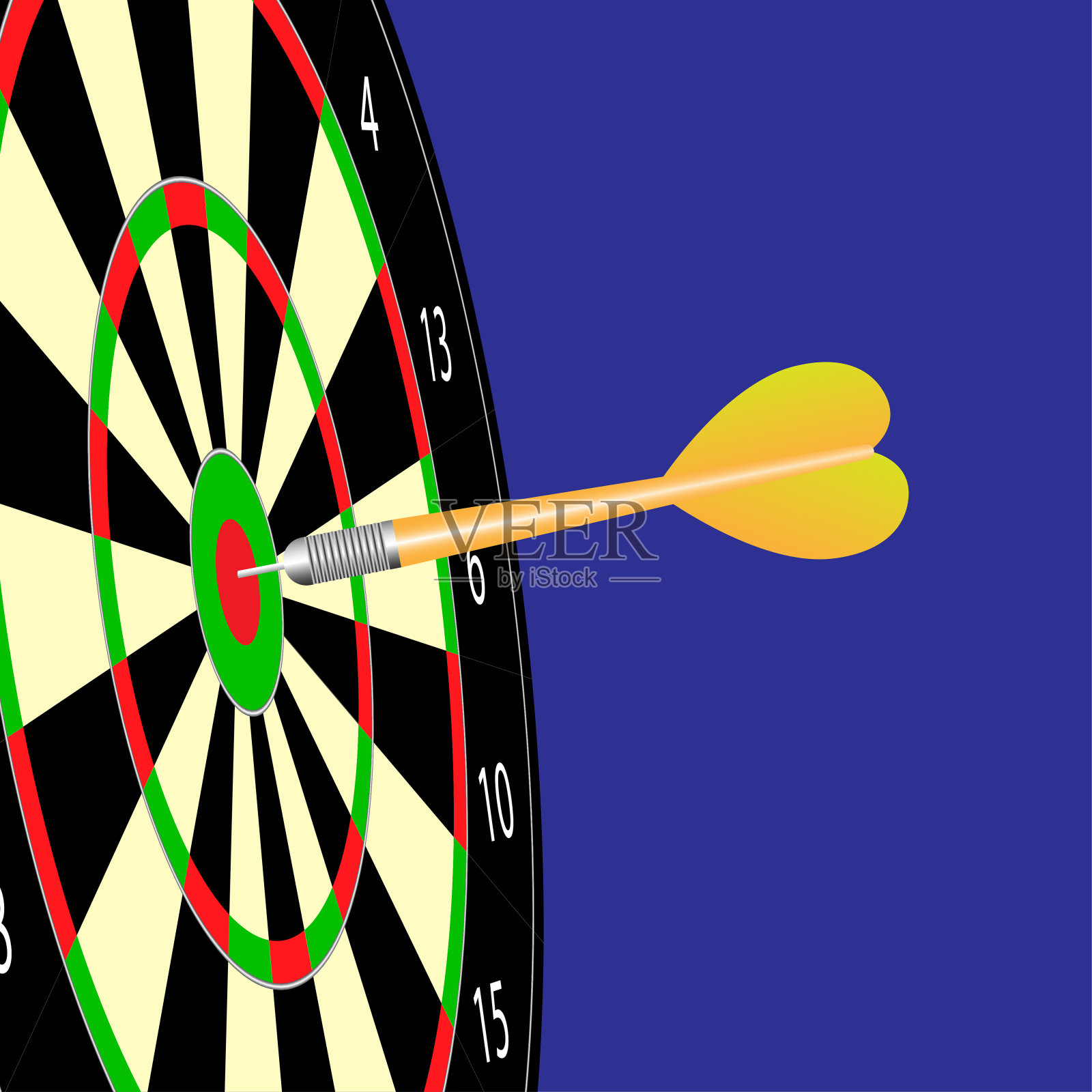 成功实现目标的概念。将箭头射向目标中心插画图片素材