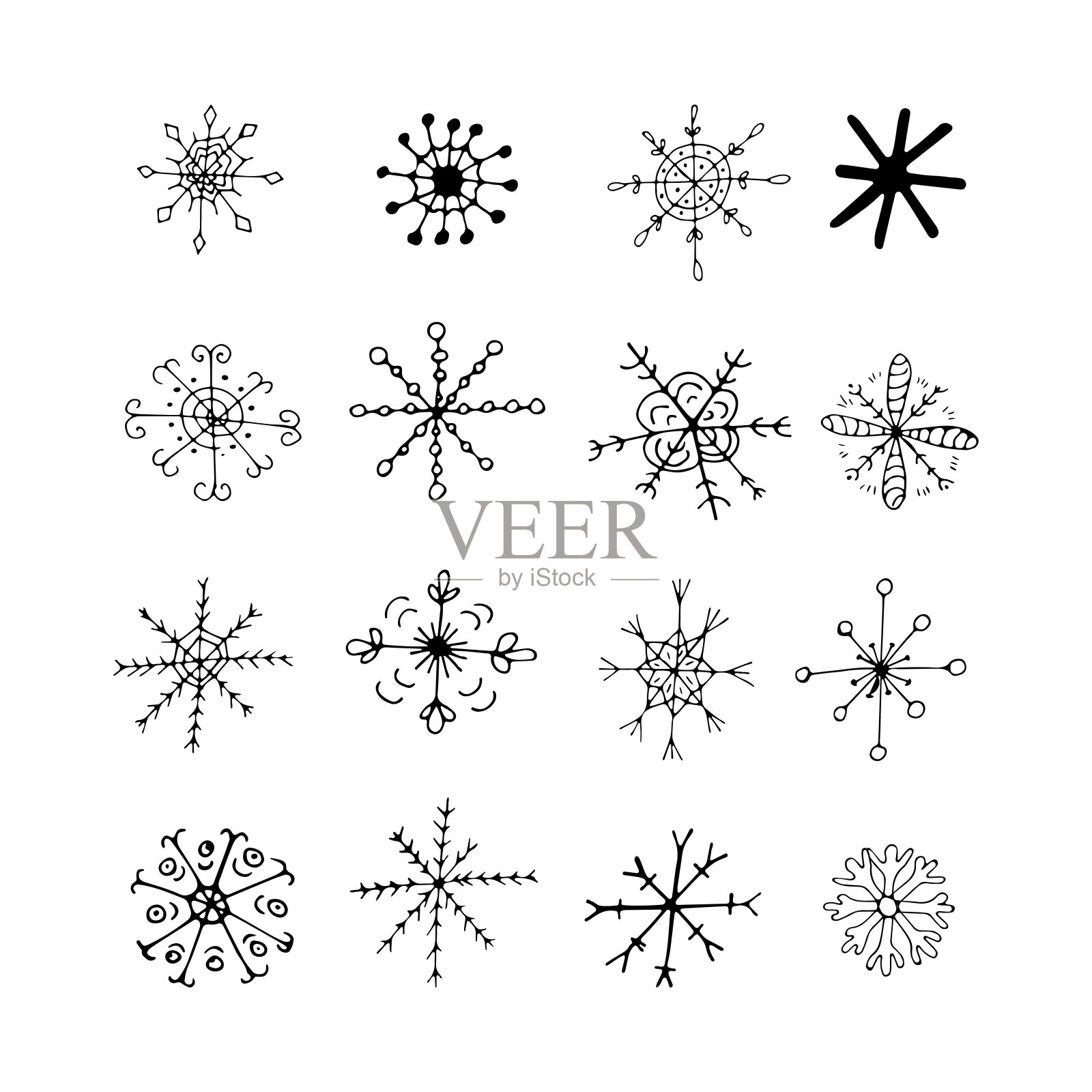 雪花插画图片素材