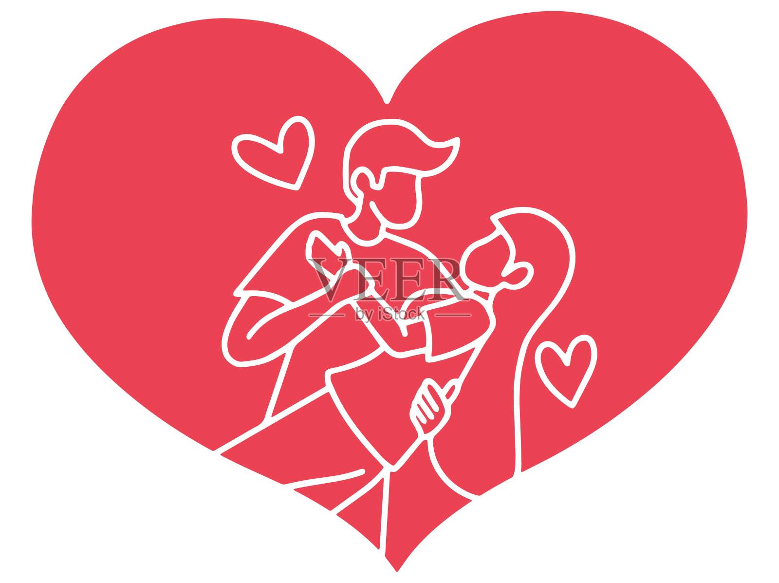 浪漫情侣节。夫妻或人类情人插图。浪漫的男女关系。爱情剪影情侣背景情人节。浪漫的人剪影情人节。情人节阿凡达情侣背景插画图片素材