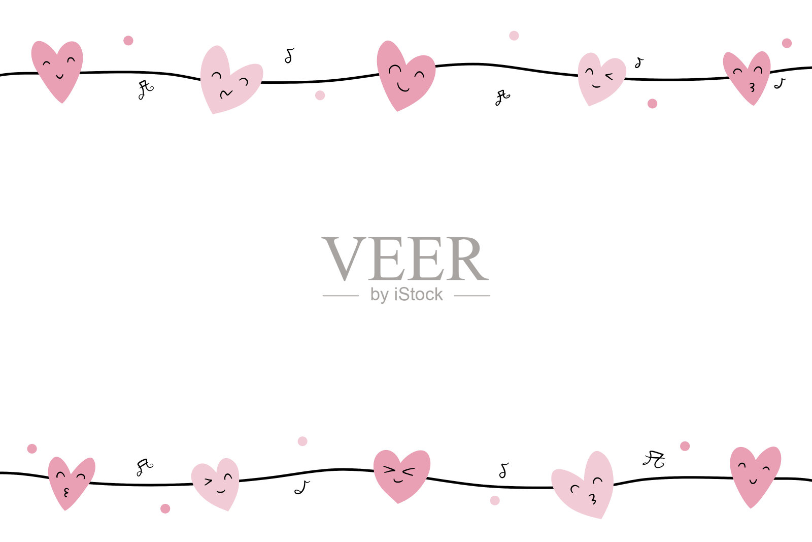 一套情人节爱情主题卡片的背景插画图片素材