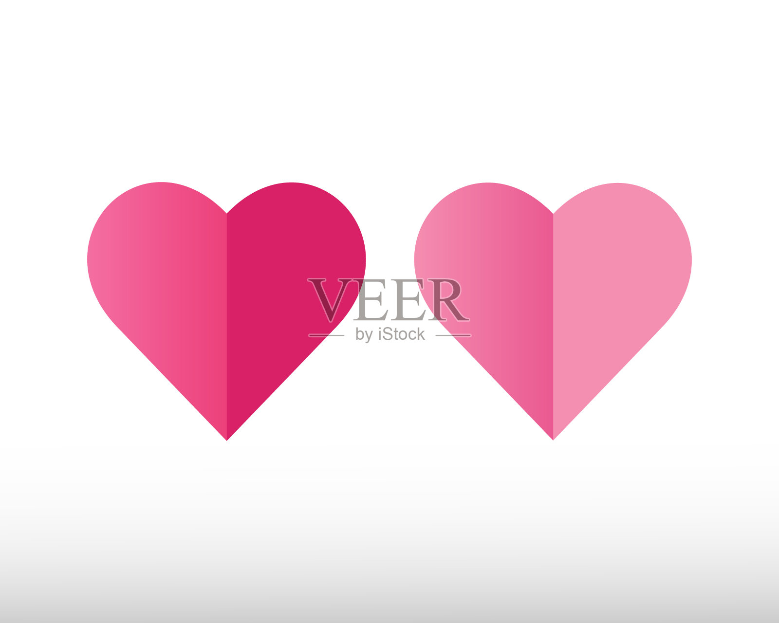 白底纸心。爱情矢量图插画图片素材