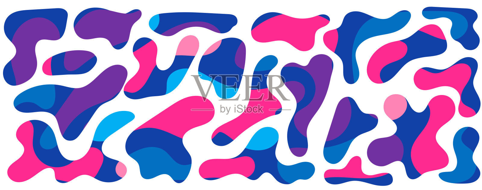 自由形状的斑点形状。抽象阿米巴形状，自由形式的有机元素。插画图片素材