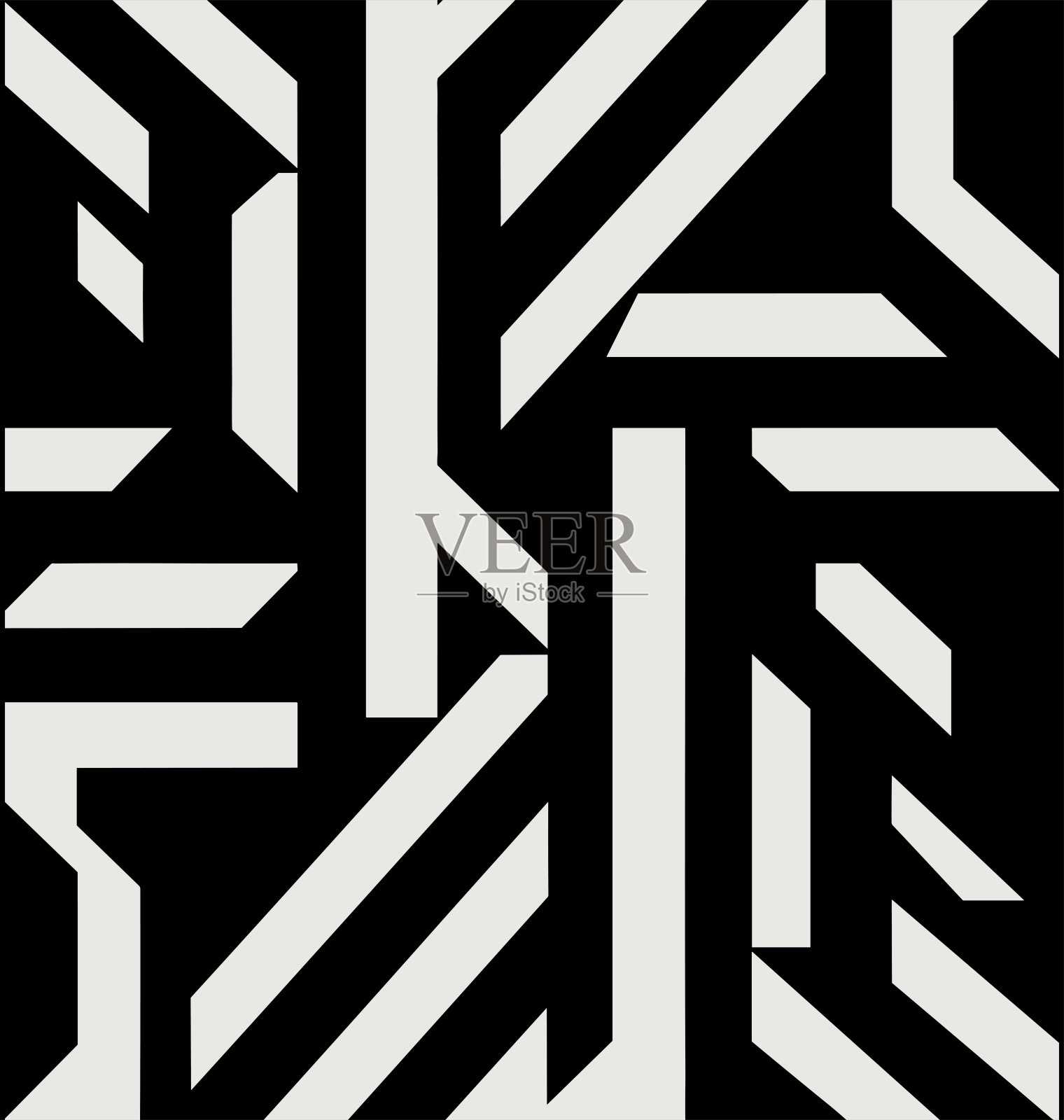 抽象的黑白条纹图案矢量文件，在深黑色和深米色的风格，黑白方块印花，精致，现代，对比插画图片素材